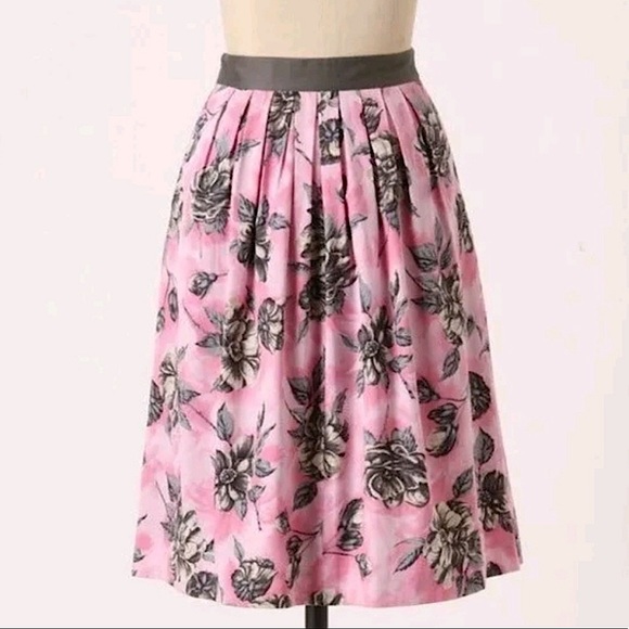 Anthropologie | Odille Floral Pleated Mini Skirt - Picture 1 of 7